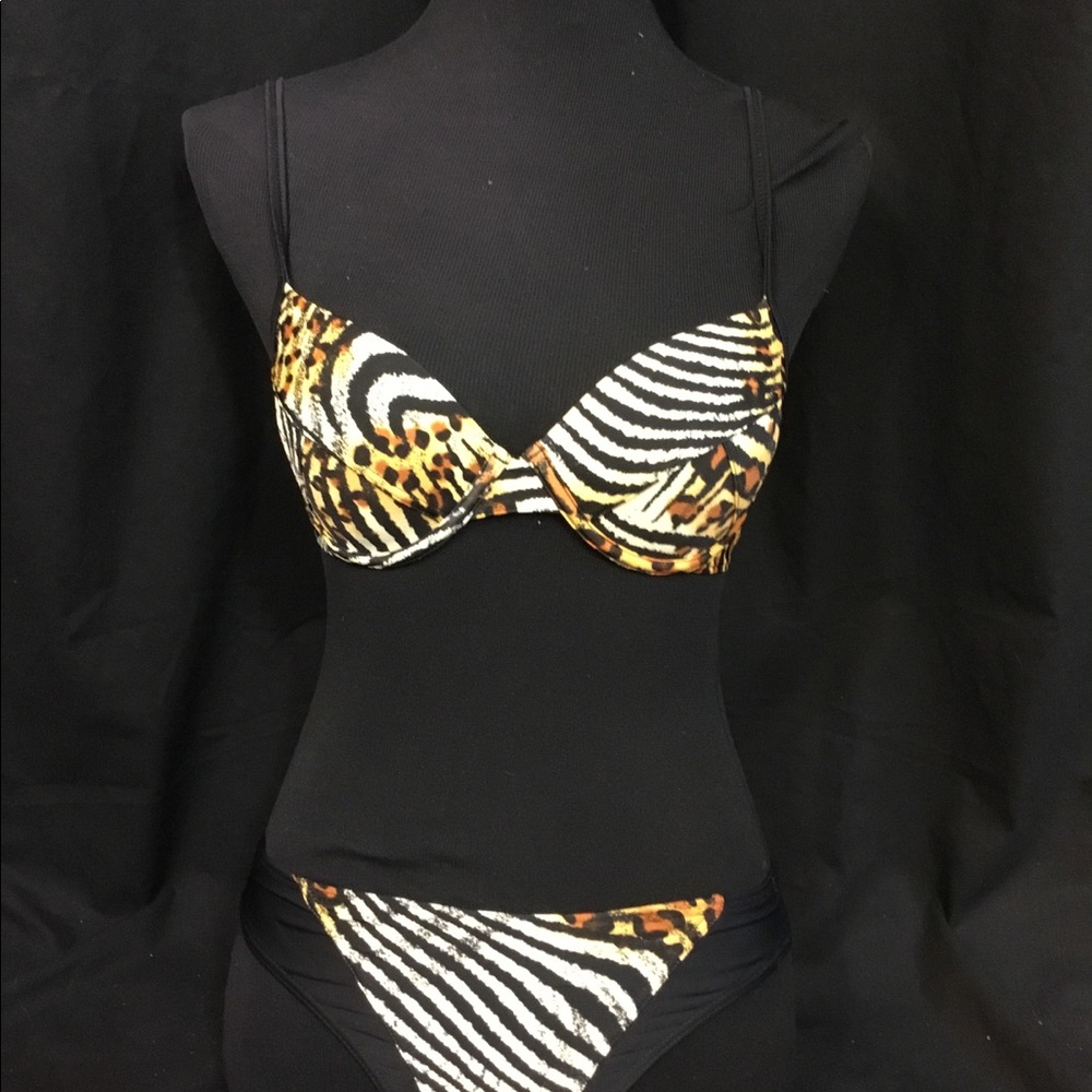 Outfit leopard zebra print push up bikini small - Picture 2 of 7